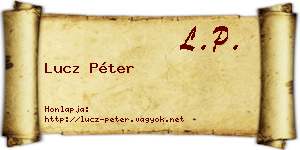 Lucz Péter névjegykártya